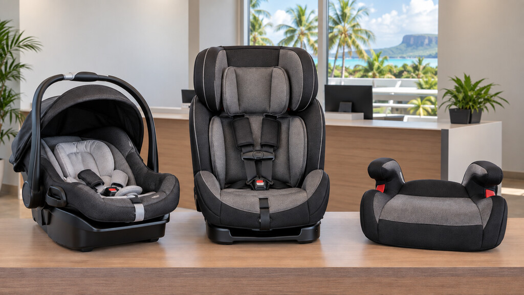 乳児用、幼児用、学童用の3種類のチャイルドシート